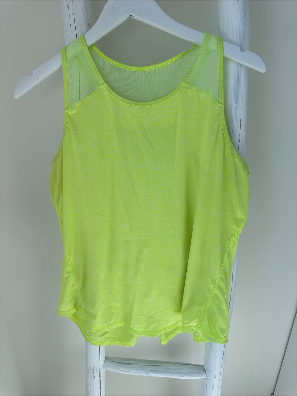 Aeuui Neon Yellow Racerback Tank Top Mesh Workout Running Shirt